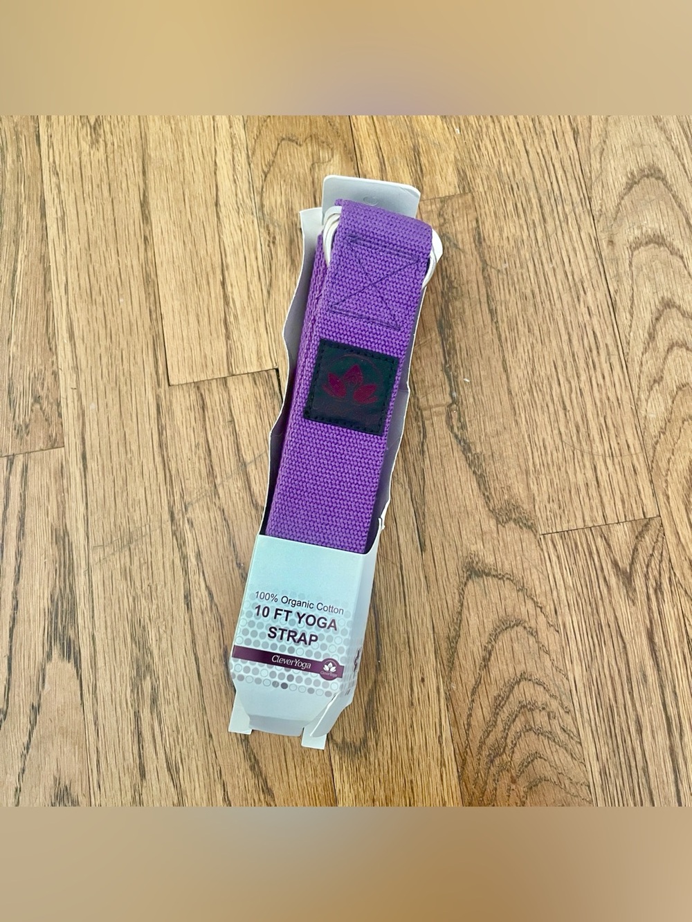Yoga Strap 10 ft - Purple Cotton Stretch Strap